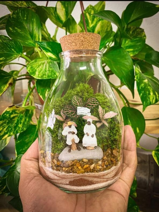 Casal de Pretos Velhos - 15 cm de altura